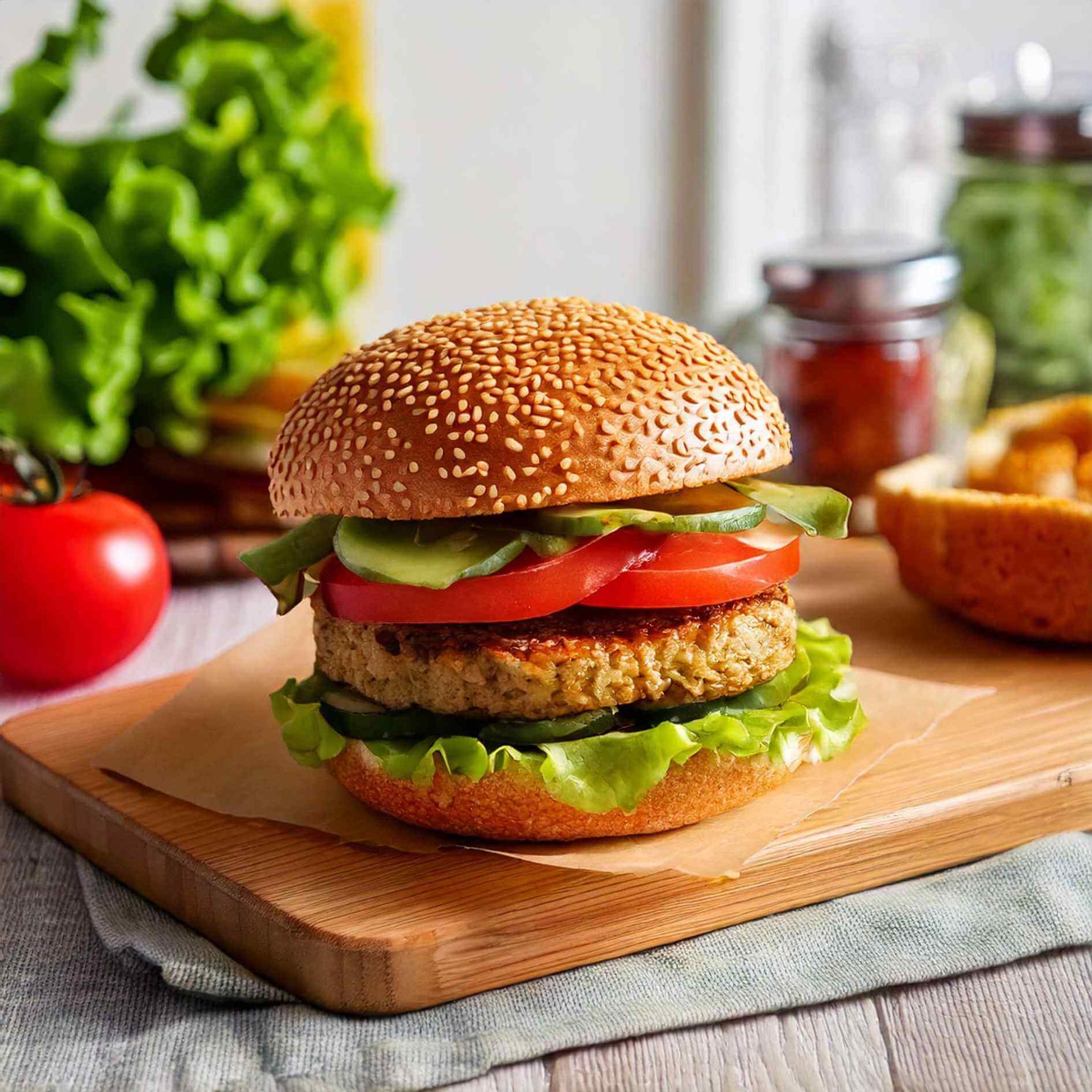 Burger vegano ai funghi per la dieta chetogenica