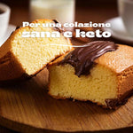 Plumcake keto con base di cioccolato gusto vaniglia adatto alla dieta chetogenica